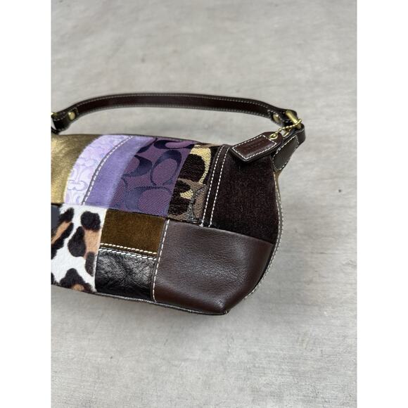 Coach RARE Vintage Y2K Animal Print Patchwork Mini Bag - Picture 2 of 13
